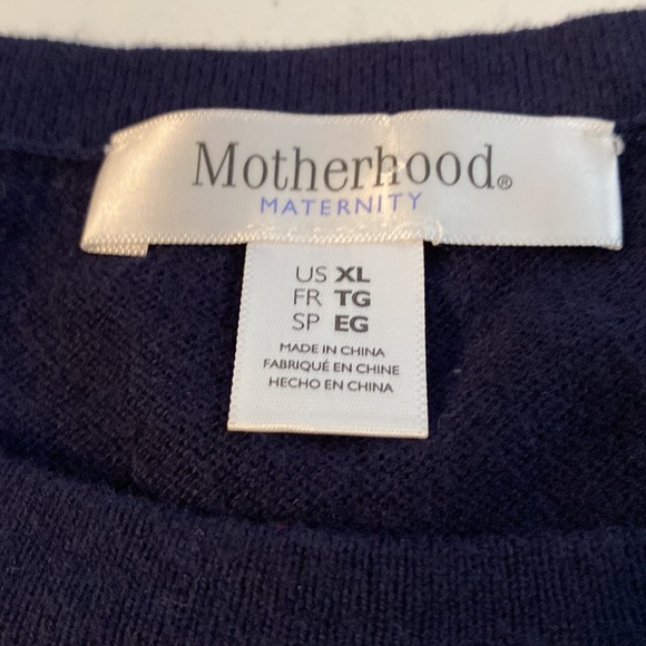 Motherhood maternity XL HERE COMES HAPPY navy blue sweater - Picture 4 of 5